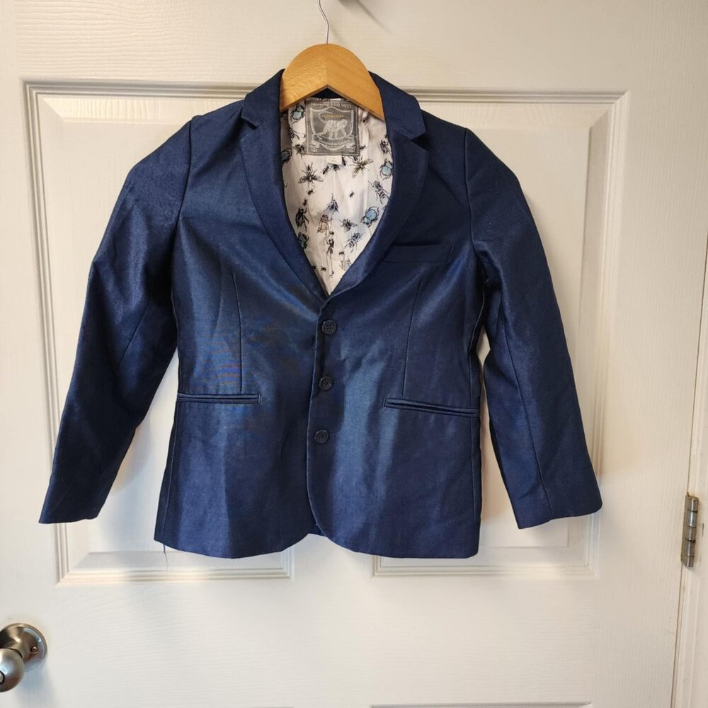 Notting Hill W11 Monsoon Navy blue formal tuxedo blazer boys youth size 9 years